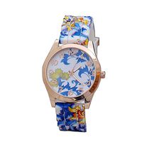Elevin(TM)🌹🌹 Women Girl Watch Silicone Printed Flower Causal Quartz WristWatches PK (B)