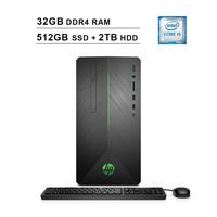 2020 HP Pavilion Gaming Desktop (Intel 6-Core i5-9400F up to 4.1GHz, NVIDIA GTX 1660 Ti 6GB, 32GB DDR4 RAM, 512GB SSD (Boot) + 2TB HDD, DVD, HDMI, WiFi, Bluetooth, Keyboard, Mouse, Windows 10)