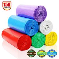 Update Thicker 4 Gallon Trash Bag, KONE Small Garbage Bags for Bathroom, Bedroom, Office, Car, Home Waste Bin / Dog Waste Bags, Cat Litter Bags 150 Counts, 6 Color