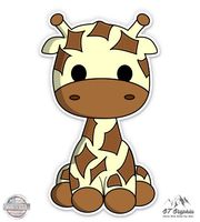 Cute Giraffe - 3" Vinyl Sticker - For Car Laptop I-Pad Phone Helmet Hard Hat - Waterproof Decal