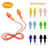 WECLUB Soft Silicone Earplug Waterproof Ear Plugs with Corded Tree-Shape Reusable Cord Earplugs for Sleeping, Swimming, Bathing and Travel
