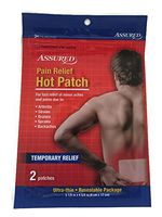 Pain Relief Hot Patch - Assured - Fast Relief of Aches & Pains Due to Arthritis, Strains, Bruises, Sprains, Backaches - 2 Patches 3 1/8 in X 4 5/8 in - Resealable Package by ASSURED