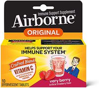 Airborne 30112 Immune Support Effervescent Tablet, Very Berry, 10 Count