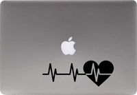 Heartbeat Heart Version 3 Vinyl Decal Sticker for Computer MacBook Laptop Ipad Electronics Home Window Custom Walls Cars Trucks Motorcycle Automobile and More (Black)