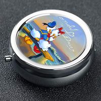 DISNEY COLLECTION Pill Case Donald Duck and Daisy Suset Message in The Clouds 3 Sets Water Rust Proof Travel Portable Daily Medicine Pill Box