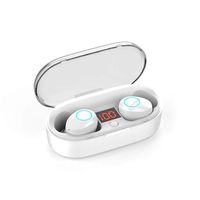 NSST TWS Bluetooth Earphones,Wireless BT 5.0 in Ear Earbuds,IPX5 Waterproof w/Mic Earphone with Digital Display Charging Box,for Exercise,Gym,Running,White