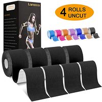Laneco Kinesiology Tape(19.7ft Uncut Per Roll, 4 Pack), Latex Free Physio Tape, Water Resistant Sports Tape for Knees, Ankles, Shoulder, Pain Relief and Injury Recovery, Professional Tape for Athletes
