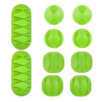 Cord Organizer - Espistmo Cable Organizer Cable Management 10 Pack Adhesive Cord Hooks Cord Holder Cable Clips for Wire Holder System Home Office Cubicle Car Nightstand Desk Accessories (Green)