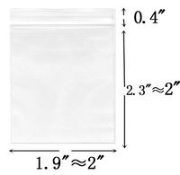 【Thicker】 2" x 2", 100 Count Small Clear Resealable Zipper Poly Bags and 60Pcs Stickers Labels | 3 Mil - Food Grade Safe| Reclosable Zipper Storage Plastic Bags for Jewelry,Candy,Beads etc.BY Ten Tree