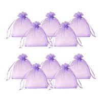 PandaHall Elite 200 Pcs 3x4 Inches Purple Drawstring Organza Gift Bags Candy Favor Bags Jewelry Pouches for Wedding Party Favors Christmas
