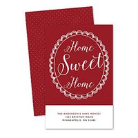 Scalloped Border Personalized Moving Announcements (Red)