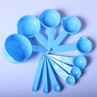 Howley 11 PCS/ Sets Plastic Spoon Marked Scale Baking DIY Spoon Kitchen Tableware Spoon (Blue)
