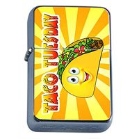 Taco Tuesday Flip Top Oil Lighter Em4 Smoking Cigarette Silver Case Included