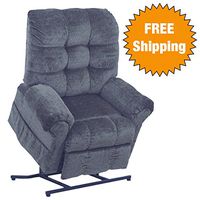 Catnapper Power Lift Full Lay-Out Recliner - Comfort Chaise Seating - Soft and durable polyester fabric (Black Pearl) - Weight Capacity 450 lb.