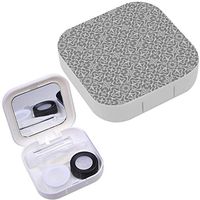 Portable Contact Lens Case Box Travel Kit Mirror + Bottle + Tweezers Container Holder [ Arabesque Ornamental ]