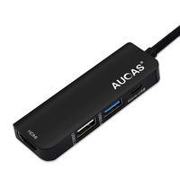 AUCAS USB C Hub, 4-in-1 Premium Adapter with Micro-USB Port, 4K HDMI Output, 2 USB 2.0/3.0 Ports for Type C Laptop (MacBook Pro, Chromebook, Dell.)