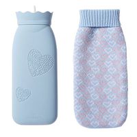 Warm Water Bag,Classic Rubber Hot Water Bottle with Knit Cover#D