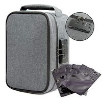 TARFEPA Smell Proof Bag with Combination Lock - 9.3"x7.8"x6.5",5 Resealable Bags Odor Proof Stash Case Medicine Lockbox Women Men Weed Accessories Travel Storage Container for Herbs Pipes