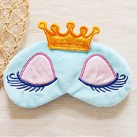 SOURBAN Cartoon Eyeshade Sleeping Eye Mask Cover Blinder For Travel Night Noon Sleep Rest Blue