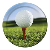 Creative Converting 427965 9 In. Sports Fanatic Golf Dinner Plates - Case of 96
