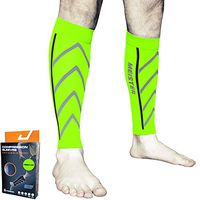 Meister Graduated 20-25mmHg Compression Running Leg Sleeves for Shin Splints (Pair) - High Viz - Medium
