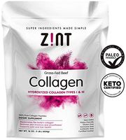 Zint Collagen Peptides Powder (16 oz): Paleo-Friendly, Keto-Certified, Grass-Fed Hydrolyzed Collagen Protein Supplement - Unflavored, Non GMO