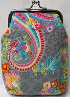 2 Eclipse Flower Design Grey Cloth Cigarette Cases Fit 100's Size Cigarettes, Ball Clasp 3102FGRY-2