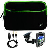 Slim Protective Soft Neoprene Cover Carrying Case Sleeve for The New Samsung Galaxy Note 8.0 (All Models) and 3.5mm Audio Cable with Mic and Car Windshield Mount Kit and Hand Strap