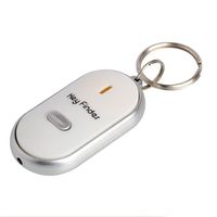 LED Key Finder，Mexidi Whistle Sound Item Locator，Phone Finder, Remote Control, Pet, Wallet, Smart Tracker Locator with LED Flashlight Anti Lost，Alarm Reminder Quickly Find Your Lost Items (White)