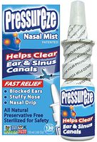 Pressureze Nasal Spray - 18 ml (130 Sprays) - Fast, Natural Relief from Sinus & Ear Pressure symptoms, Congestion, Stuffy Nose, Blocked Ears, Nasal Drip