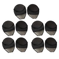 Exttlliy 5 Pairs Cotton Women's Liner Socks Half Socks Forefoot Pads Non-Skid Sheer Toe Cover with Cushion (Black)