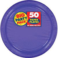 Amscan New Purple Paper Plate Big Party Pack, 50 Ct.