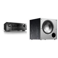 Denon AVR-S540BT Receiver, 5.2 channel, 4K Ultra HD Audio and Video, Home Theater System, Compatible with HEOS Link for Wireless Music Streaming & Polk Audio PSW10 10"  Powered Subwoofer