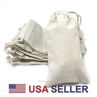 24-Pack 100% Cotton 4x6 Canvas Muslin Party Favor Gift Spices Bags w. Drawstring, Reusable & Washable by The Display Guys
