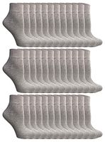 Wholesale Bulk Cotton Diabetic Crew And Ankle Socks, Loose Fit Top Non-Binding Medical Socks (36 Pack Gray Ankle, Women (9-11))