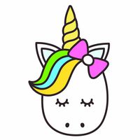 Unicorn with Bow Full Color - 5 Inch - Apple Macbook Laptop Decal