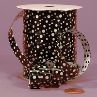 Black Polka Dots Curling Ribbon, 3/8" X 250Yd