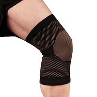 Copper D Copper Compression Knee Sleeve - Rayon from Bamboo Charcoal Copper Infused Knee Support Brace - Size Large - Extra Large - Black Copper Dots - 2 Pack