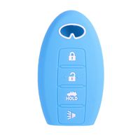 XUHANG Sillicone key fob Skin key Cover Remote Case Protector Shell for Infiniti EX35 FX50 G35 G37 M45 QX56 FX50 M35 M56 QX60 QX80 Smart Remote 4 Button Light Blue