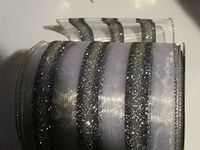 Xtra Wide 5.25 in x 25 feet Wired Silver/platinum Glittered on sheer white ribbon