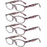 Kerecsen Women's Reading Glasses With Floral Design - Fashion Readers Medium 4 Pack Tortoise