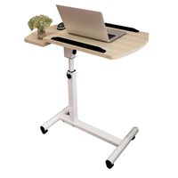 LMDZ Tray Table Adjustable Sofa Side Bed Table Portable Desk with Wheels Laptop Cart