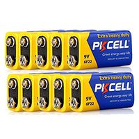 9V 6F22 Thermometer Battery Super Heavy Duty Battery for Remote Control Toys Smoke Alarm 10 Pack