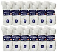 Yacht & Smith Men and Women Value Pack of Ring Spun Cotton Crew Diabetic, Nephropathy Socks (13-16, 12 Pairs White)
