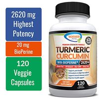 Turmeric Curcumin with Highest Potency of 95% Standardized Curcuminoids 2620 mg with BioPerine. Enhanced Strength Premium Formula for Joint Support, Anti-inflammatory and Antioxidant - 120 Capsules