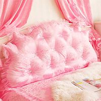 GAOQQ Satin Jacquard Bed Head Large Backrest, Double Bed Long Pillow, Waist Support Pillow,F-120x80x15CM