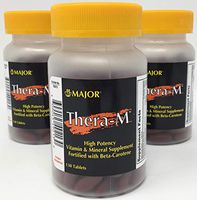 Thera-M High Potency Vitamin & Mineral Supplement Fortified with Beta-Carotene (3-Pack - 3 Bottles of 130 Tablets - Total of 390 Tablets - 1 Year Supply) Compare to Theragran®-M Advanced