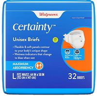 Walgreens Certainty Fitted Briefs, Large, 32 ea