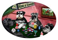 Home of 4 Schnauzers Dogs Playing Poker Oval Envelope Seals (50)