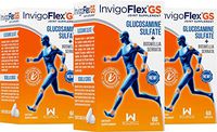 Glucosamine Sulfate (Shellfish Free, Sodium Free & Vegetarian Safe) Non GMO, Gluten Free - with Boswellia Serrata - Premium Joint Pain Relief Supplement by InvigoFlex® GS - 3 Pack